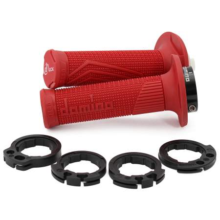 PUÑOS DOMINO D100 OFF ROAD COLOR ROJO