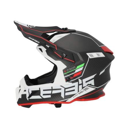 CASCO ACERBIS STEEL CARBON NEGRO ROJO