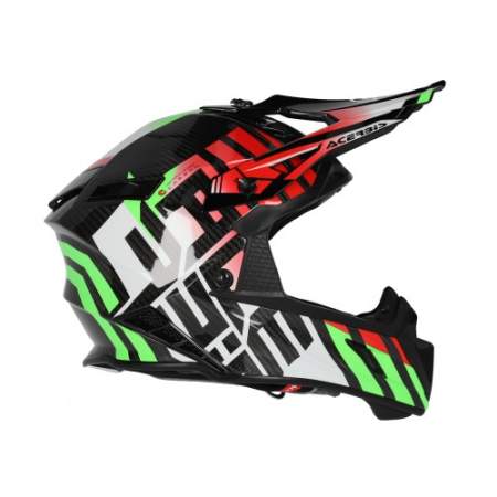 CASCO ACERBIS STEEL CARBON VERDE Y ROJO