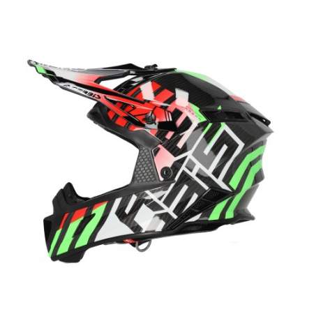 CASCO ACERBIS STEEL CARBON VERDE Y ROJO