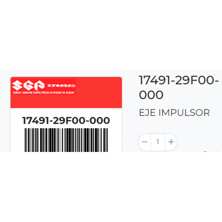 PIEZA DE REPUESTO EJE IMPULSOR...
