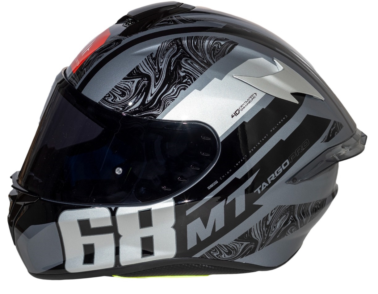 Casco Moto Integral homologado MT Helmet Targo Pro modelo F2 Brillo Totalmente homologado con aleron